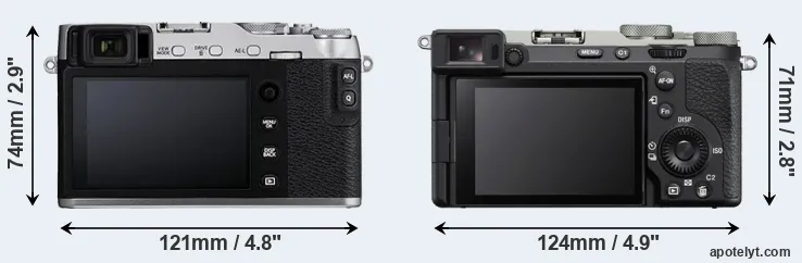 Comparison X-E3 or A7C II rear