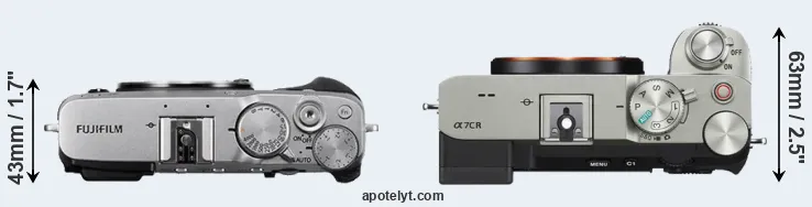 Compare X-E3 versus A7C R top
