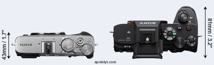 Compare X-E3 versus A7S III top