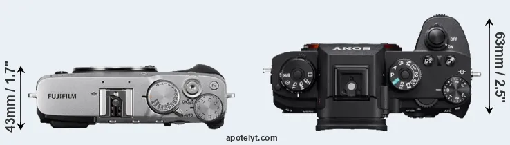 Compare X-E3 versus A9 top
