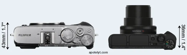 Compare X-E3 versus HX90V top