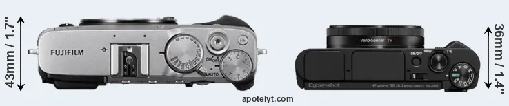 Compare X-E3 versus HX99 top
