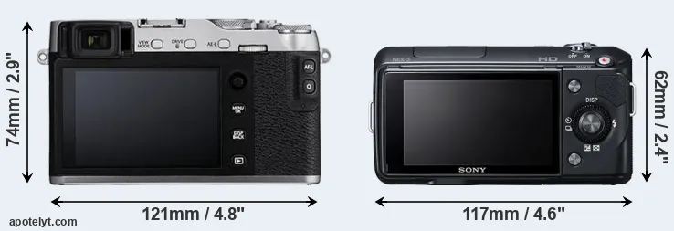 Comparison X-E3 or NEX-3 rear