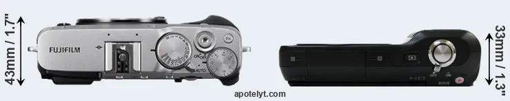 Compare X-E3 versus NEX-3 top