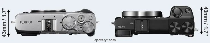 Compare X-E3 versus NEX-7 top