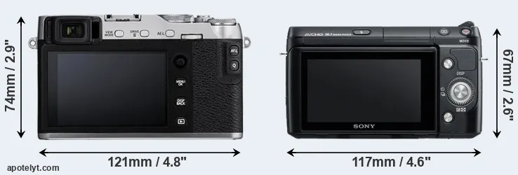 Comparison X-E3 or NEX-F3 rear