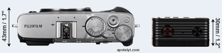 Compare X-E3 versus RX0 top