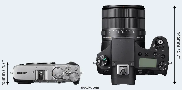 Compare X-E3 versus RX10 IV top