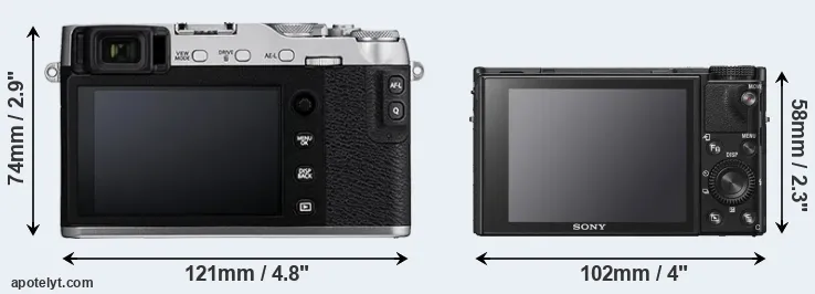 Comparison X-E3 or RX100 VI rear