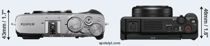 Compare X-E3 versus ZV-1F top