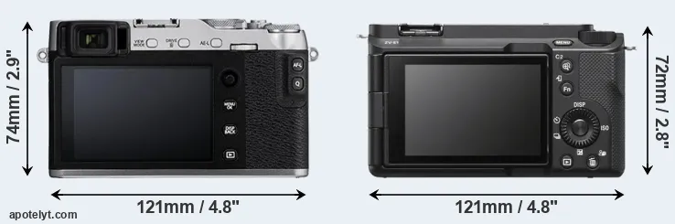 Comparison X-E3 or ZV-E1 rear