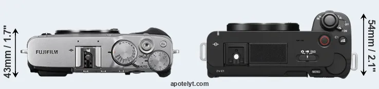 Compare X-E3 versus ZV-E1 top