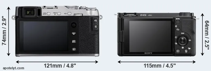 Comparison X-E3 or ZV-E10 rear