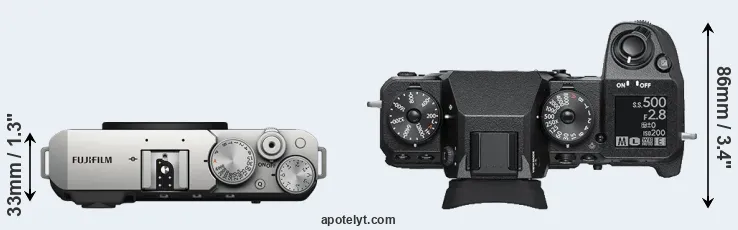 Compare X-E4 versus X-H1 top