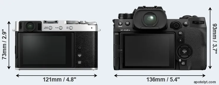 Comparison X-E4 or X-H2S rear