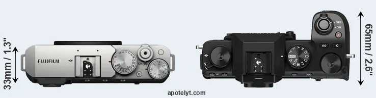 Compare X-E4 versus X-S10 top