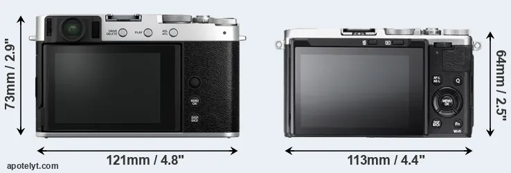 Comparison X-E4 or X70 rear