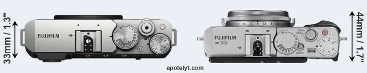 Compare X-E4 versus X70 top