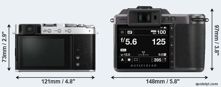 Comparison X-E4 or X1D II rear
