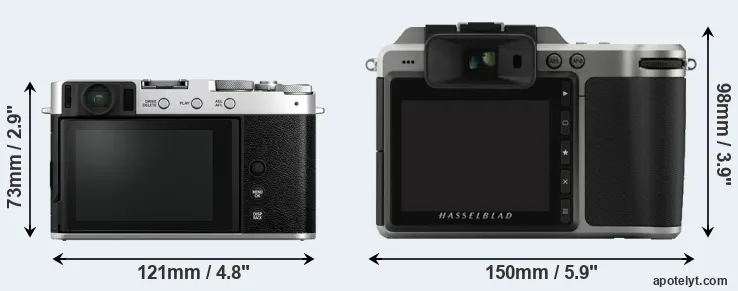 Comparison X-E4 or X1D rear