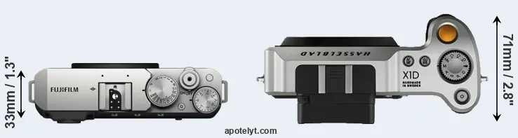 Compare X-E4 versus X1D top
