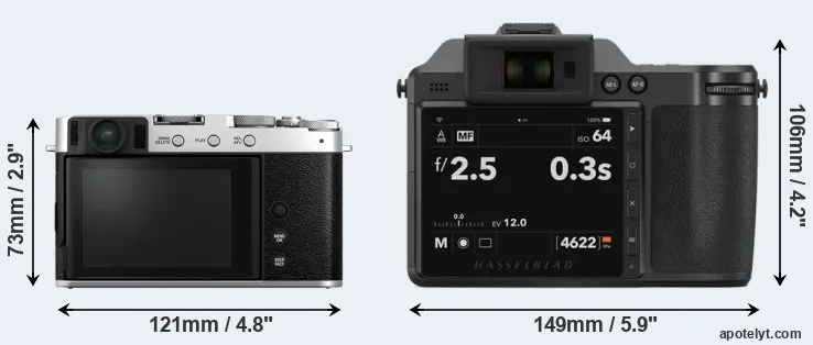 Comparison X-E4 or X2D 100C rear