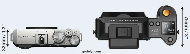 Compare X-E4 versus X2D 100C top
