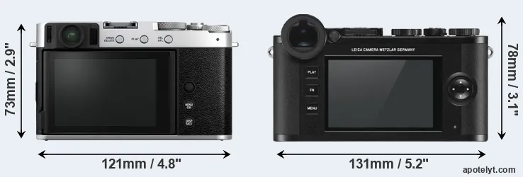 Comparison X-E4 or CL rear