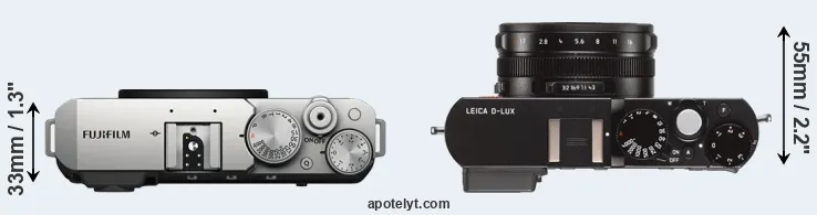 Compare X-E4 versus D-LUX Typ 109 top