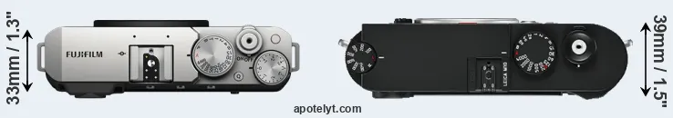 Compare X-E4 versus M10 top