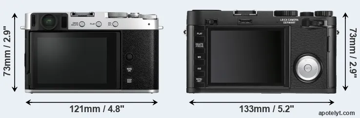 Comparison X-E4 or X Vario rear