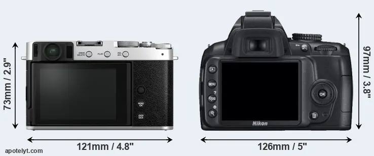 Comparison X-E4 or D3000 rear