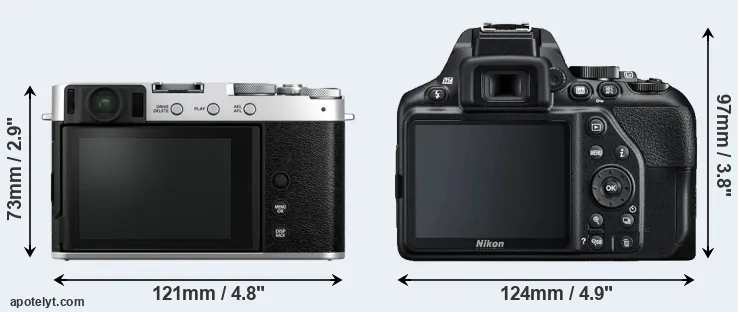 Comparison X-E4 or D3500 rear
