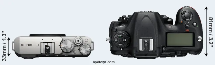 Compare X-E4 versus D500 top