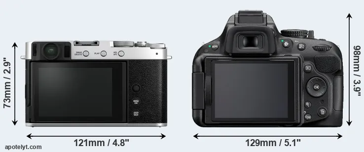 Comparison X-E4 or D5200 rear