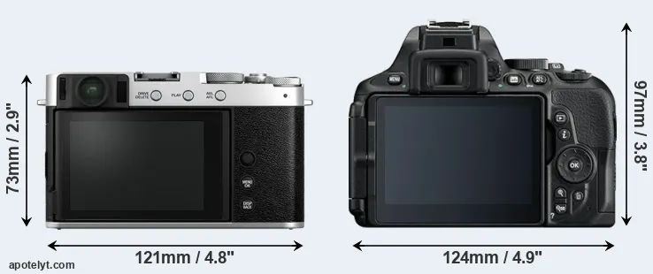 Comparison X-E4 or D5600 rear