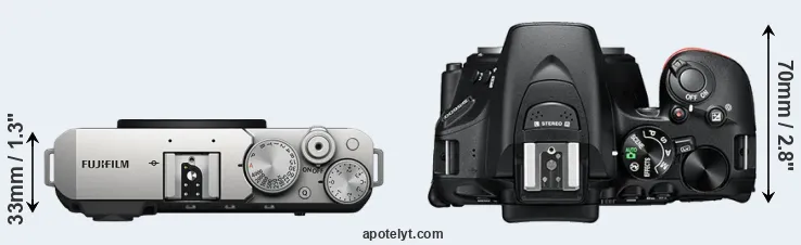 Compare X-E4 versus D5600 top