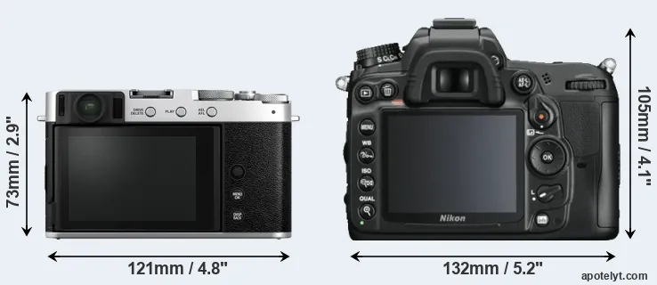 Comparison X-E4 or D7000 rear