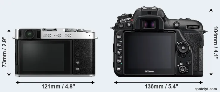 Comparison X-E4 or D7500 rear