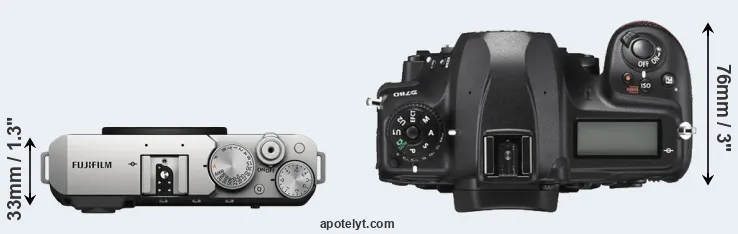 Compare X-E4 versus D780 top
