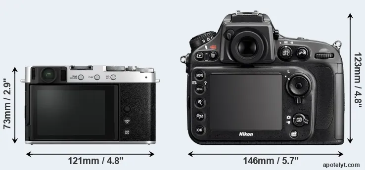 Comparison X-E4 or D800 rear