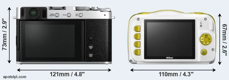 Comparison X-E4 or W150 rear