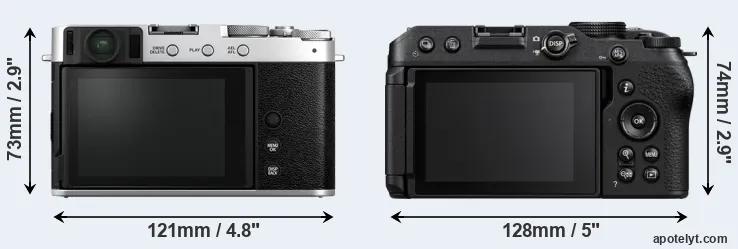 Comparison X-E4 or Z30 rear