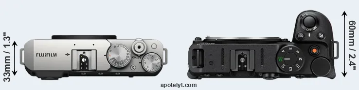 Compare X-E4 versus Z30 top