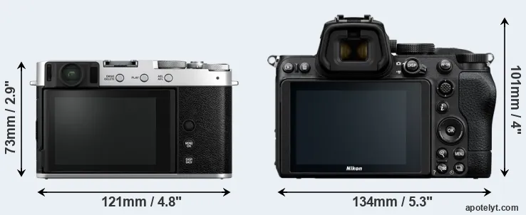 Comparison X-E4 or Z5 rear