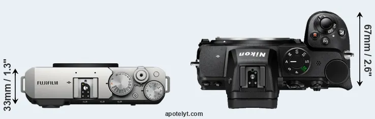 Compare X-E4 versus Z5 top