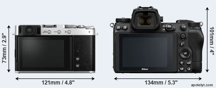Comparison X-E4 or Z7 II rear