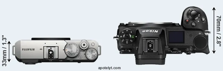Compare X-E4 versus Z7 II top