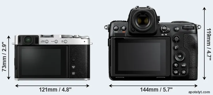 Comparison X-E4 or Z8 rear
