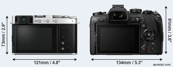 Comparison X-E4 or E-M1 II rear